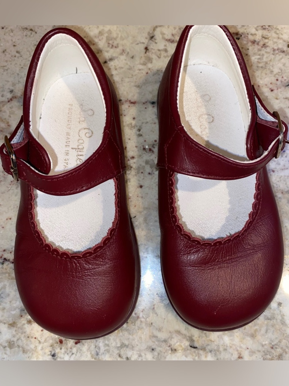 La Coqueta Spain $99 Little Girls Mary Jane Red Scalloped EU 23 US Toddler 7